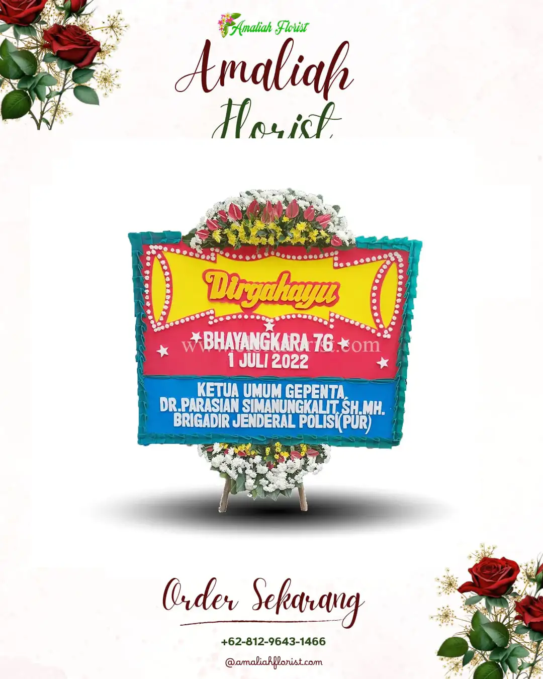 Papan Bunga HUT Ulang Tahun Toba Samosir